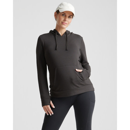 SuperSoft Fleece Maternity & Nursing Hoodie in Dried Fig