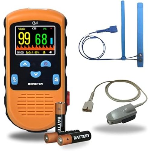 CMI Health Battery-Powered Finger Pulse Oximeter for infant Spot-Check Use – SpO2 & Pulse Rate Display – Compact Design with Carry Case
