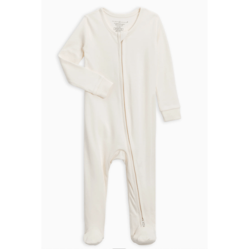 Organic Baby Classics Peyton Zipper Sleeper - Ivory