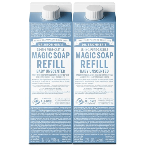 Buy Unscented Castile Baby Soap Refill Cartons - Reduce Plastic – Dr. Bronner's
