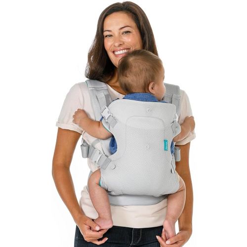 Infantino Flip 4-in-1 Light & Airy Convertible Baby Carrier, Adjustable, Ergonomic Babywearing, Registry Essential, Baby Carrier for Newborn to Toddler