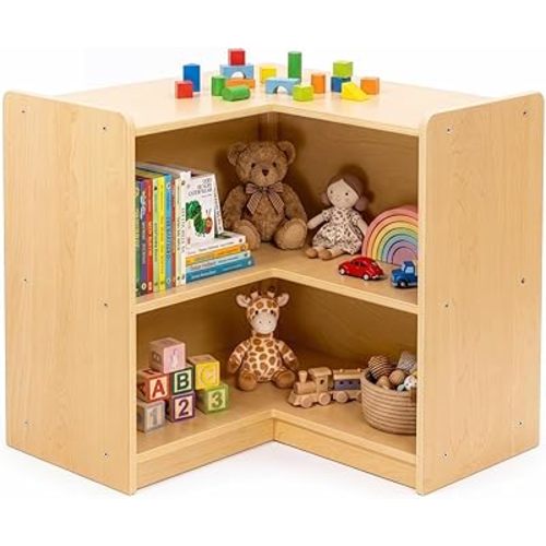 OOOK L-Shape Montessori Bookshelf for Compact Corner Space, Fits Shelf Combination Series in Kids Room, Daycare Center, Nursery, Classroom, Kindergarten