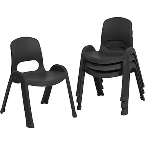 Outdoor ECR4Kids SitRight Chair, Classroom Seating, Black, 4-Pack