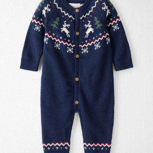 Baby Organic Cotton Fair Isle Sweater Knit Jumpsuit | Carter’s Oshkosh Canada