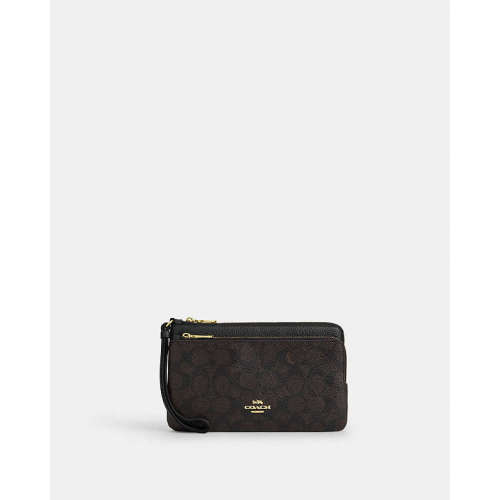 COACH® Outlet | Double Zip Wallet In Signature Canvas