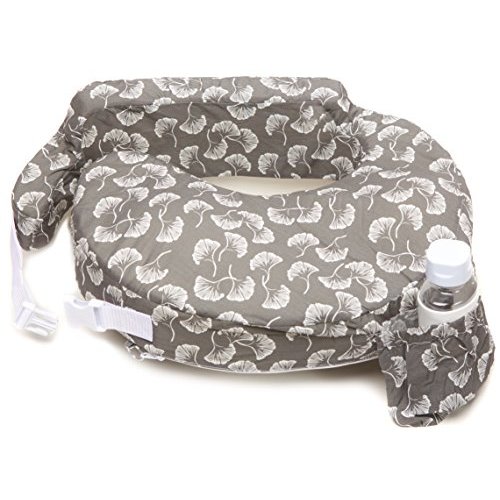 My Brest Friend Original Nursing Pillow for Breastfeeding, Nursing and Posture Support with Pocket and Removable Slipcover, Grey Flowing Fans