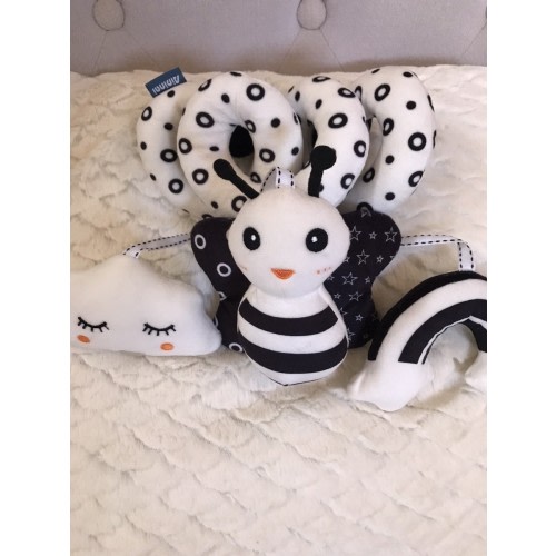 Baby Spiral Hanging Stroller and Car Seat Toys Black and White High Contrast