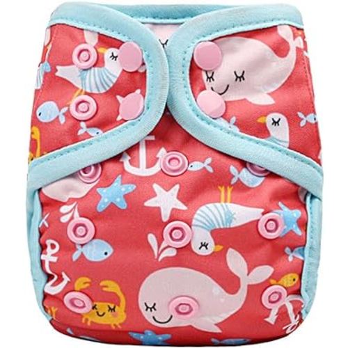 OsoCozy Newborn Reusable Cloth Diaper Covers - Adjustable Snap Fit & Double Leg Gussets for Baby Boys & Girls from 6-12 Pounds. Use with Prefold, Flat or Fitted Cloth Diapers or Snap-in Inserts