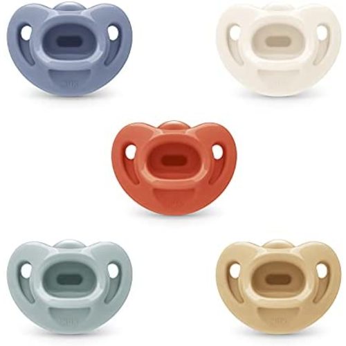 NUK Comfy Orthodontic Pacifiers, 0-6 Months, Timeless Collection, Pack of 5