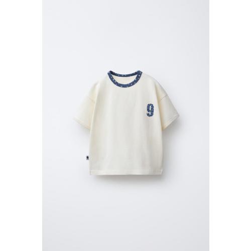 TEXT AND FLORAL PRINT T-SHIRT - Light blue | ZARA United States