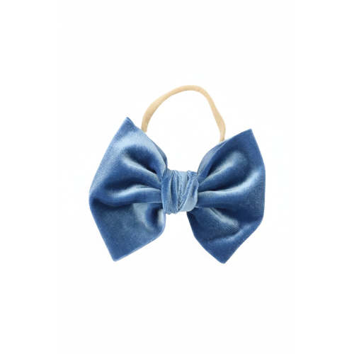 Velvet Bow Headband - Dusty Blue | Caden Lane