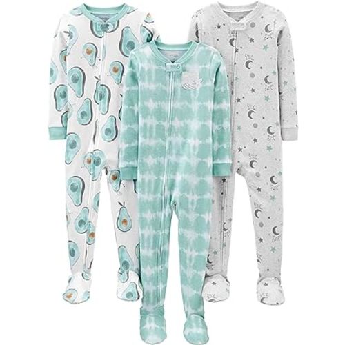 Simple Joys by Carter's baby-boys 3-pack Snug Fit Footed Cotton Pajamas