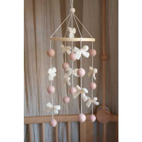 Handmade Baby Mobile Pink Powder Bows