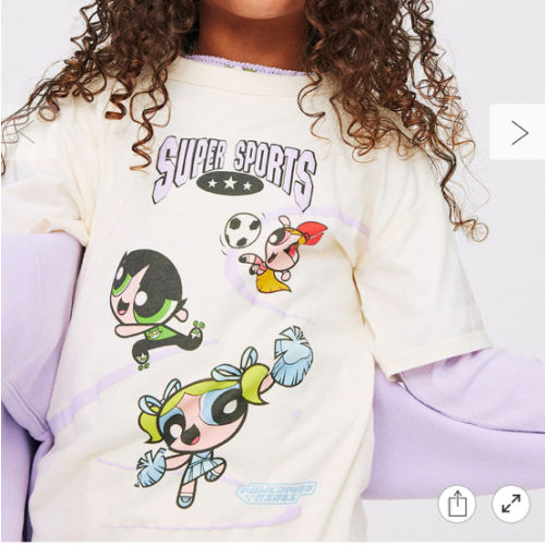 Powerpuff Girls Drop Shoulder Short Sleeve Tee
