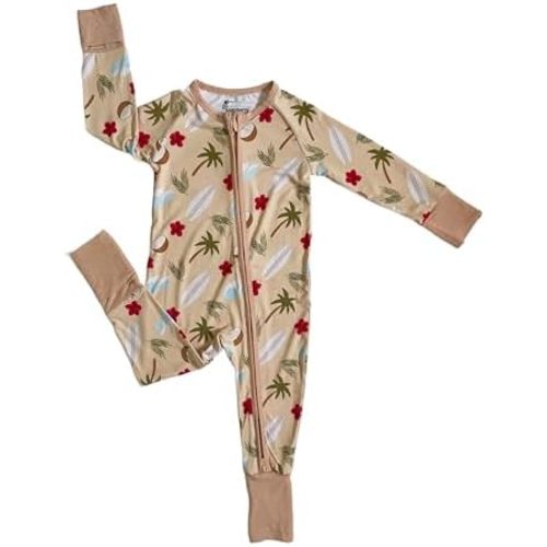 Soapberry 2-Way Zipper Bamboo Viscose Pajamas for Baby Boys and Girls
