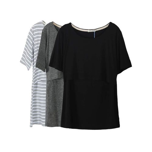 Smallshow Women's Maternity Nursing Tops Short Sleeve Breastfeeding Clothes