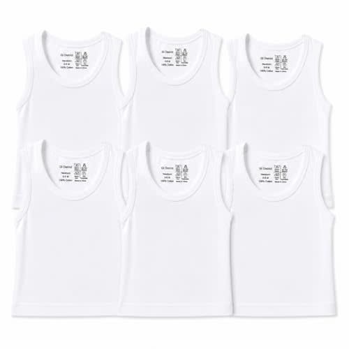 Newborn Baby Sleeveless Pack of 6 Tank Tops 100% Cotton Shirts, Short Sleeve Tees 0-24 Months Boys, Girls, Unisex