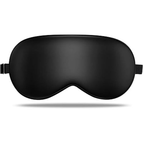 LULUSILK Mulberry Silk Sleep Eye Mask, Blindfold for Women and Men, Black