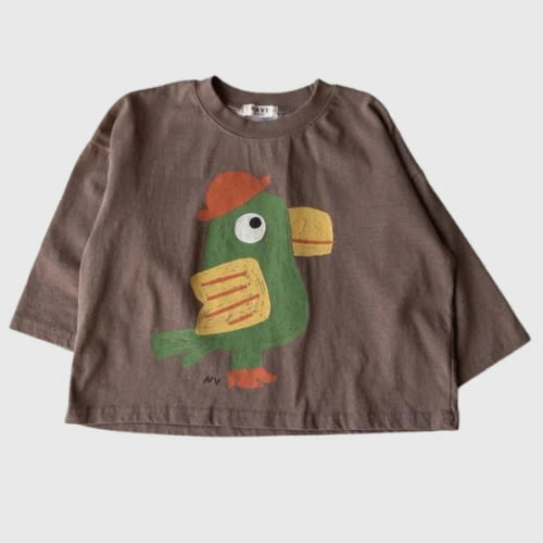 Long Sleeve Toucan Tee in Brown – Asawin
