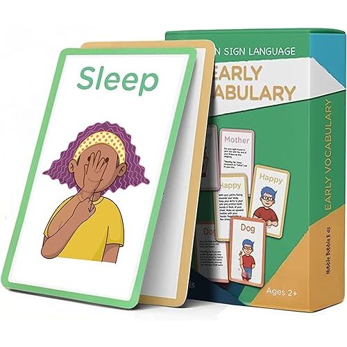 Alpine Choice American Sign Language for Beginners - ASL Flash Cards for Babies, Toddlers, and Adults - Communication Cards for Non Verbal Children with Speech Delay or Autism - Visual aid Cue Cards