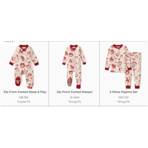 Nostalgic Christmas Family Matching Organic Cotton Sleep & Play