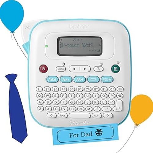Brother P-Touch PT-N25BT Personal Connected Label Maker, Bluetooth, Design&Print2 app, Portable, Handheld and Prints with P-Touch Btag½â€ (12mm) Wide Color Label Tapes