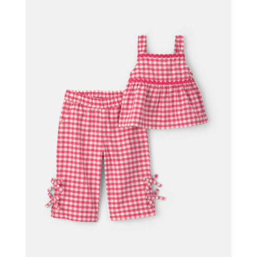 Baby Girl 2-Piece Gingham Tank Top & Pant Set - Red | Carter's