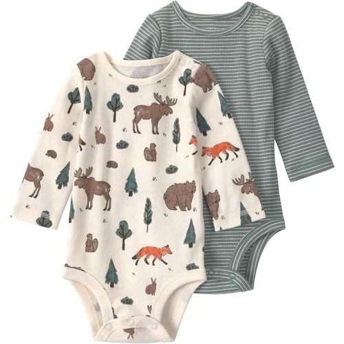 little planet by carter's Baby 2-pack Long Sleeve Bodysuits Made With Organic Cotton