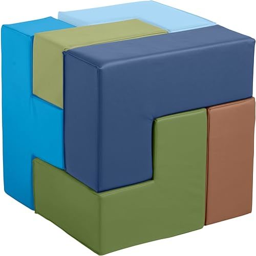 ECR4Kids SoftZone Brainy Building Blocks Foam Puzzle (7-Piece)