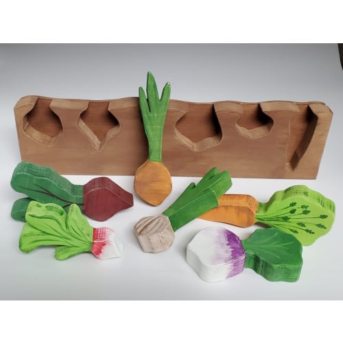 Root Vegetable Puzzle - Montessori and Waldorf inspired education toy 6 Veggies
