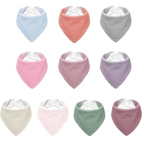 NISXABEBE Muslin Baby Bibs,Soft Triangular Baby Bandana Drool Bibs for Baby Boy Girl,Solid Colors Bib for Drooling Teething
