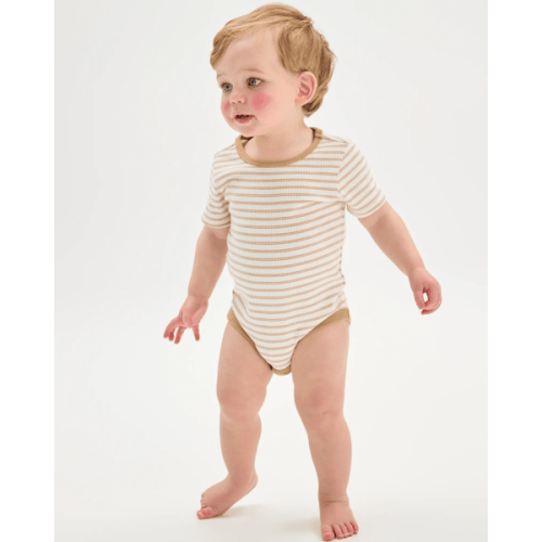 Baby Organic Cotton 3 Pack Ribbed Bodysuits - Hello Blue