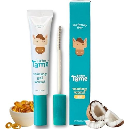 T is for Tame - Taming Gel Wand – Natural Flyaway Tamer for Kids & Adults – Smooths Baby Hairs, Frizz & Static – Alcohol-Free, Vegan & Cruelty-Free Hair Styling Gel – 0.5 fl oz
