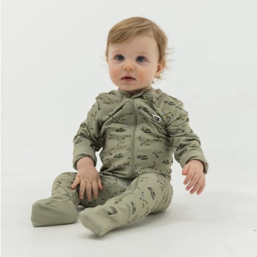 Baby Zip Up - Flying Ducks Green – BURLEBO