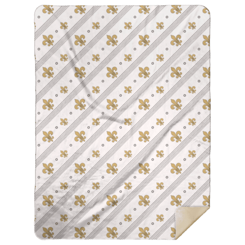 Fleur De Lis Plush Throw Blanket 60x80 Hometown Keepsake for Home