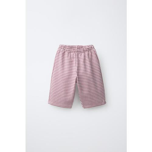 PLAID PRINT PANTS - Light pink | ZARA United States