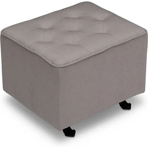 Delta Children Diamond Tufted Gliding Ottoman, French Grey