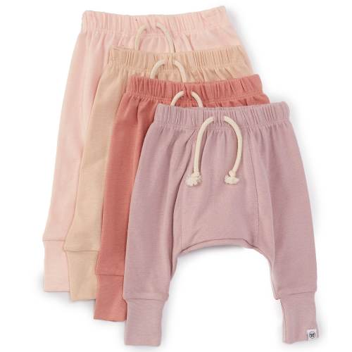 Honest Baby Girls Newborn-24 Months Pull-On Pants 4-Pack Set