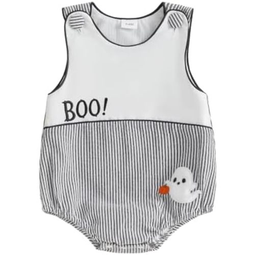 Halloween Baby Clothes Pumpkin Ghost Sleeveless Romper Overalls