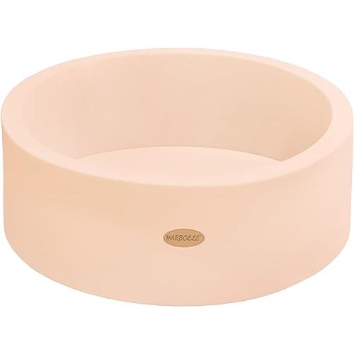 HARBOLLE Baby Ball Pit 35.4" Soft Round Memory Foam Ball Pits (Peach Beige)