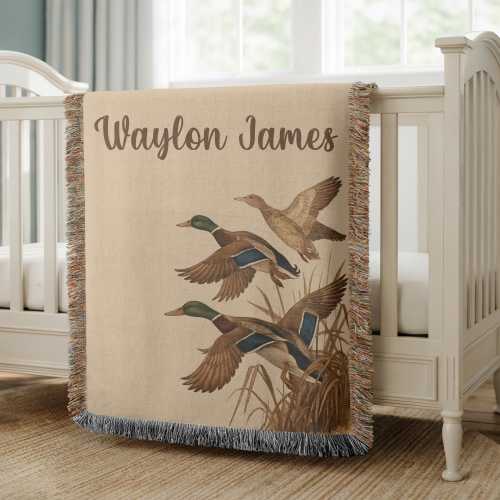 Personalized Camo Mallard Duck Blanket Mallard Duck Nursery Decor Baby Shower Gift Mallard Duck Name Blanket Mallard Hunting Name Blanket