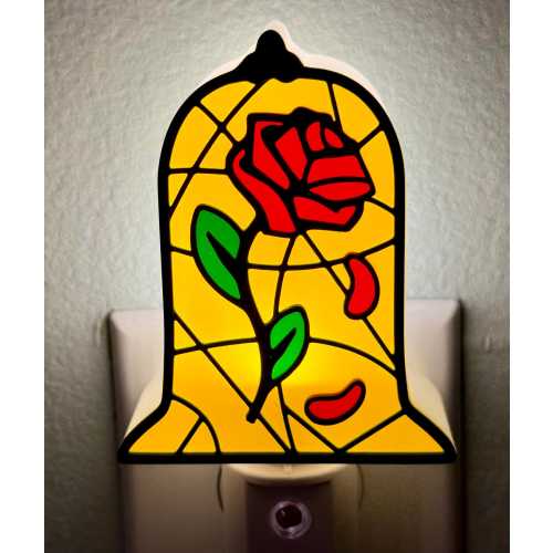 Enchanted Rose Night Light | Beauty & the Beast Nursery Decor | Fairy Tale Gift for Kids | Magical Baby Shower Lamp | Princess Room Light