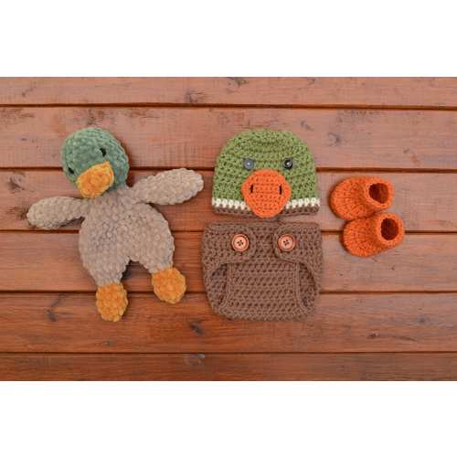 Crochet Baby Duck Outfit, Newborn Costume, Photo Prop