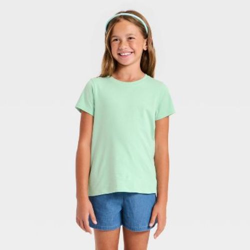 Girls' Short Sleeve Solid T-Shirt - Cat & Jack™ Light Mint Green S