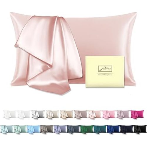 Suatien Mulberry Silk Pillowcase for Hair and Skin King Size, Coral