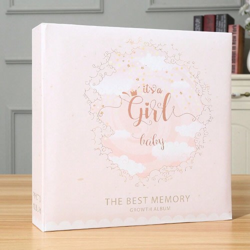 1PC Bookable Handwritten Photo Album With Flat Back Paper Core Insert Bag For Baby Growth Photos Storage Album, 6 Inches, 200 Sheets Baby Shower Family Decorations Gifts Baby Shower Easter Gifts Things For Girls/Boys | SHEIN USA