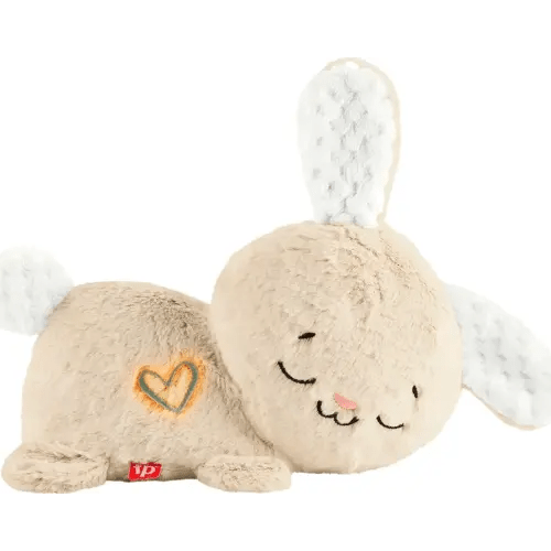 Fisher-Price Baby Sound Machine Soothe & Settle Bunny Portable Plush Toy with Music, Lights & Motion for Newborns