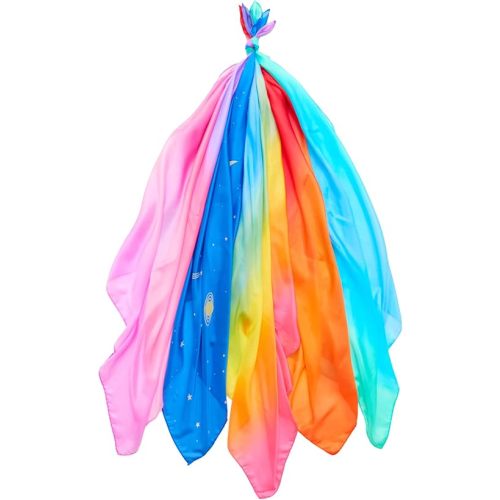 Sarah's Silks Set of 5 Enchanted Playsilks - 100% Silk Play Scarves for Kids and Toddlers | Bright Colored 35" Large Square Scarves Perfect for Dance, Imaginative and Pretend Play