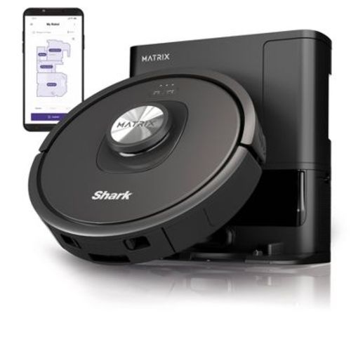 Shark Matrix Self Empty Cordless Robot Vacuum for Carpets & Hardfloors RV2310AE 5.5" Cleaning Path Black