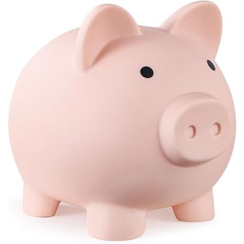 Piggy Bank, Unbreakable Plastic Money Bank, Coin Bank for Girls and Boys, Medium Size Piggy Banks, Practical Gifts for Birthday, Easter, Christmas (Flesh-Colour)